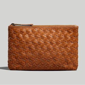 Madewell The Leather Pouch Clutch: Woven Edition NWT